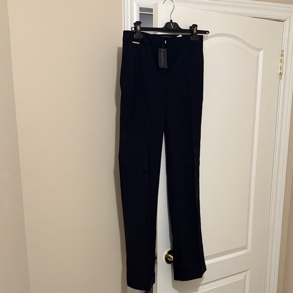 Valentino Navy Blue Designer Dress Pants